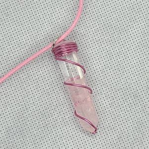 Handcrafted Rose Quartz Crystal Necklace